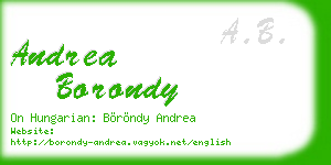 andrea borondy business card