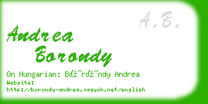 andrea borondy business card